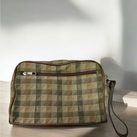 MAXIME LABEYRIE Paris Pouch Cosmetic Bag Japan Japanese Vintage Plaid Sold as Is - Picture 2 of 6